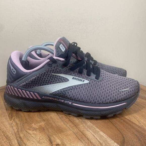 Brooks Adrenaline GTS 22 Pearl Black Metallic Womens Black Size 7 Running Shoes - Picture 1 of 12